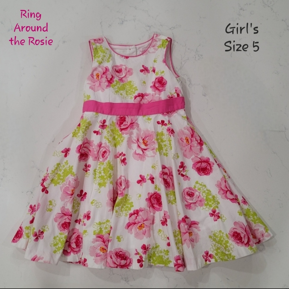 Ring Around The Rosie Girls Floral Dress Size 5